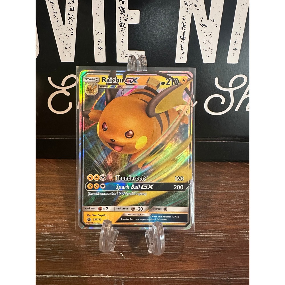 Pokemon Raichu GX SM213 Black Star Promo Sun & Moon Holo Full Art Rare Card